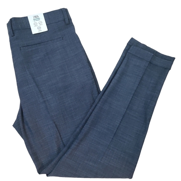 Zara~Men's Size 32 (35×29)~Gray Dress Pants Wrinkle Recovery, Relax Fit Stretch - Picture 4 of 14